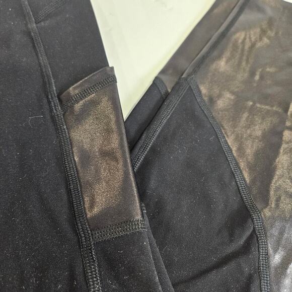 SPANX Black Moto Ponte Faux Leather Leggings - Small - Picture 3 of 6